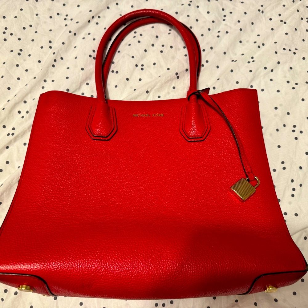 MK red handbag